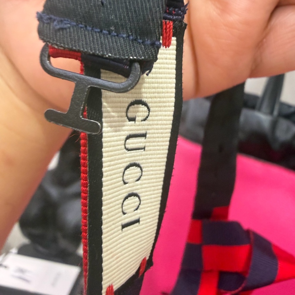 #166 Gucci Red and Blue Ribbon Tiger Necklace Choker - Picture 5 of 8